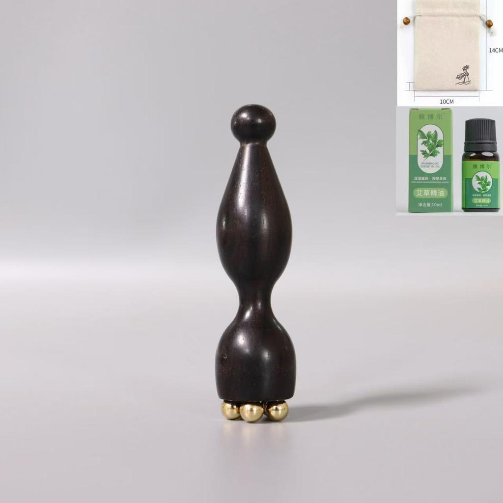 Green Sandalwood Horns Lotus Pod Massager, Eye Points, Suzaku Three-pecking Massage, Dredging Meridians, Purple Light Sandalwood Pinch Stick