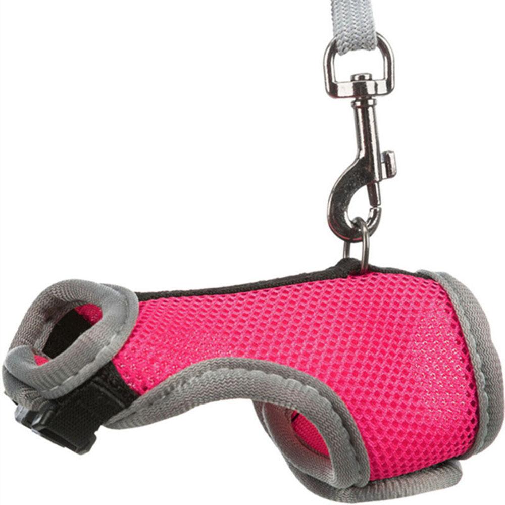 Rabbit Harness Leash Set Small Pet Chest Strap Adjustable Soft Mesh Harness with Leash Rat Vest Leashes Set Portable Elastic