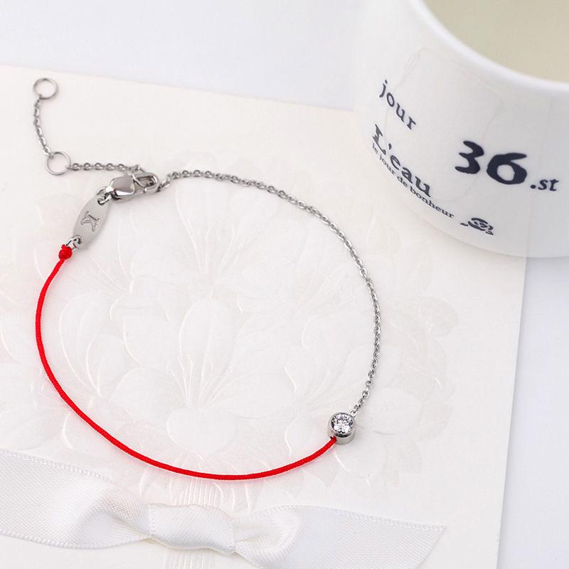 Zodiac Year Red Rope Bracelet: Stylish, Durable, Anti-fading, with Single Diamond Accent