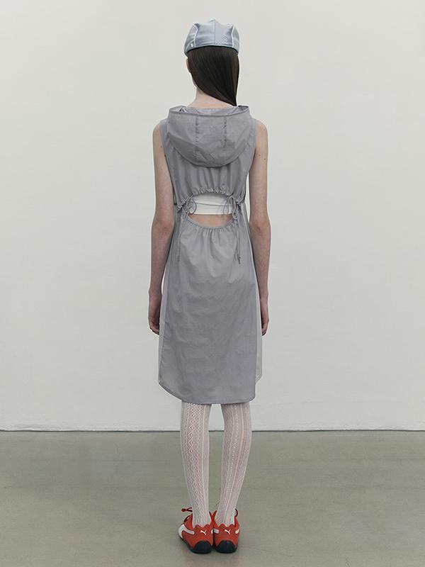 Kirsh Layered Hooded Woven Dress [Grey]