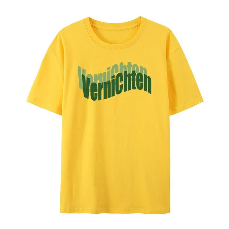 

Мужская летняя универсальная однотонная футболка с буквенным принтом, модная повседневная футболка в уличном стиле с круглым вырезом, удобная летняя футболка XXXXXL серый