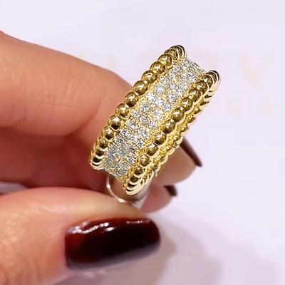 Huitan Bling Bling Versprechungsringe für Frauen Eheringe Accessoires Neuartiges Design Damenmode-Accessoires Partyschmuck Neu