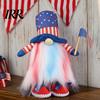 Păpușă plușată cu barbă în degrade Bătrân drăguț Figurină cu steag și pălărie Ziua Independenței SUA Ornament patriotic pentru decor fereastră, raft
