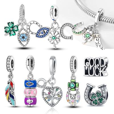 Copper Lucky Charms Eye&Four Leaf Lucky Clover Series Beads Fit Original Bracelets Diy High-Quality Jewelry Gifts Women's Style