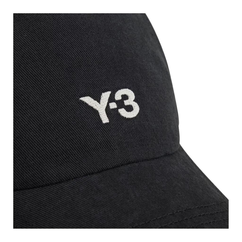 Y-3 Bawełniana Czapka Baseballowa z Logo Unisex Czapki Czarna IN2391