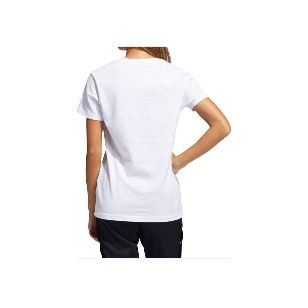 Adidas Logo Print Breathable Round Neck Short Sleeve T-Shirt Women T-Shirts White GN9151