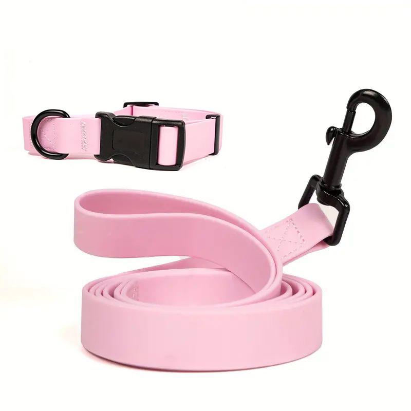 Dog Collar and Leash Set Adjustable Dog Collar PVC Waterproof Dog Leash Collar For Small Medium Large Dogs
