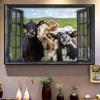 Cows By The Window Horizontal Poster Vintage Farmhouse Cow Wall Art Pictures Livingroom Kid Bedroom Home Decor Cuadros Canvas