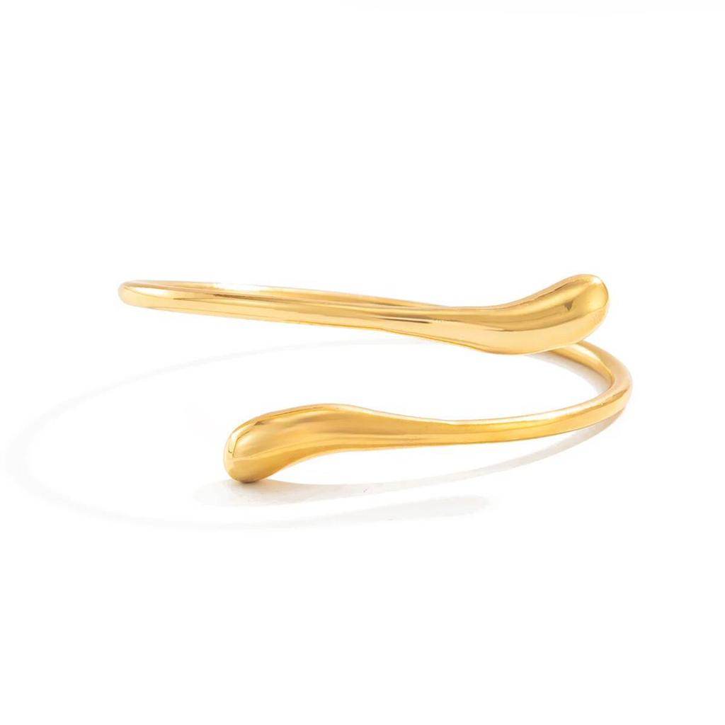 Salircon 4 Styles Punk Exaggerated Water Drop Cuff Bangles Men Hip Hop Irregular Geometric Metal Gold Color Bracelets Jewelry