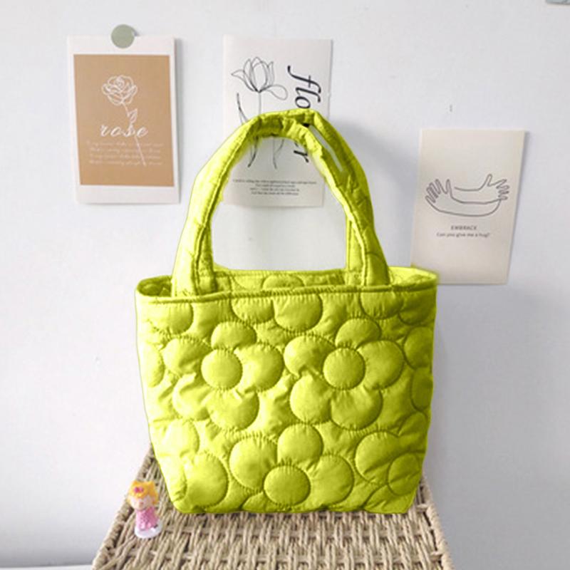Korean Style Quilted Portable Snack Storage Bag Ins Style Bento Bag Lunch Box Handbag Trolley Hanging Bag  Women Handbag