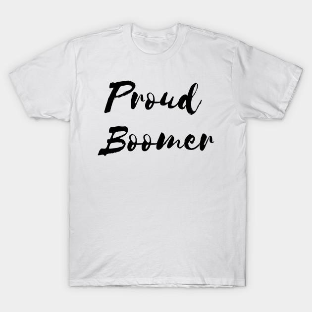 

Men Black Print T-shirt Proud Boomer No-Cut Transfer Paper Print Cotton Tshirt 3XL
