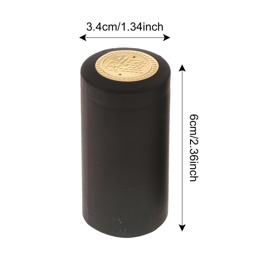 100 kusů - 60 mm vysoké PVC smršťovací kapsle Smršťovací uzávěry na vinné lahve
