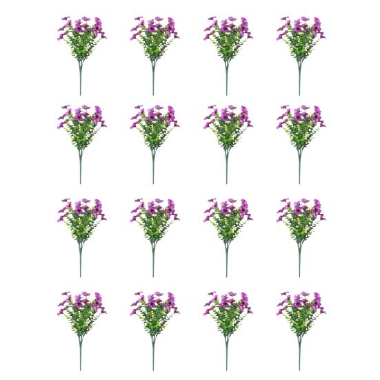 16Pcs Simulated Flowers Realistic Artificial Plants Home Decoration Faux Bouquet Indoor Outdoor Garden Balcony Terrace Decor