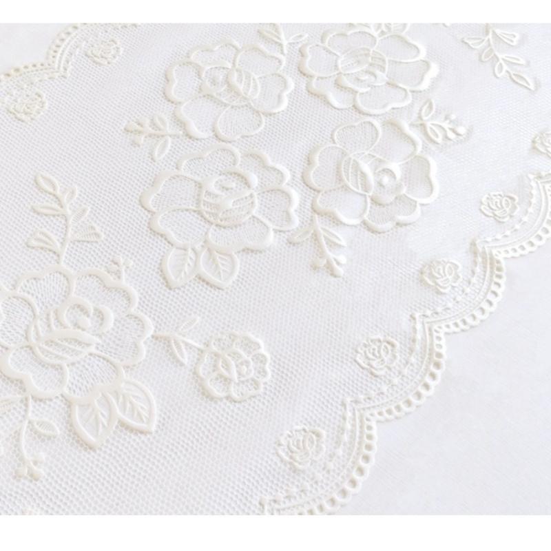 White Patterned Tablecloth Rectangular Waterproof Table Cloths Suitable for Wedding Birthday Party Table Adorn Anti Scald Easy To Maintain Table Mats