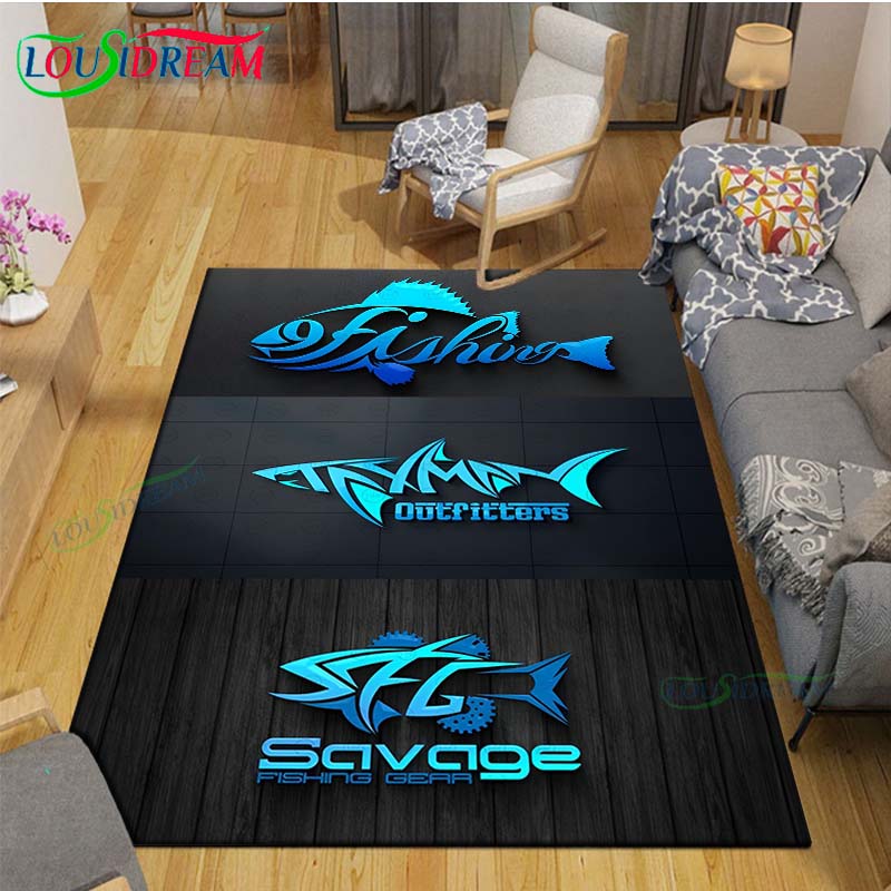 Marine Fish, Sea Turtles, Jellyfish Printed Carpet Outdoor Area Rug Non -slip Carpet Bedroom Decor Carpet for Living Room Gift
