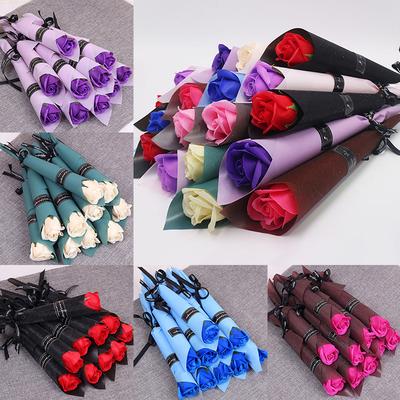 1PC Blumen Hochzeit Künstliche Blumen Dekoration Seife Rose Zubehör Blumenstrauß Party Mehrfarbig