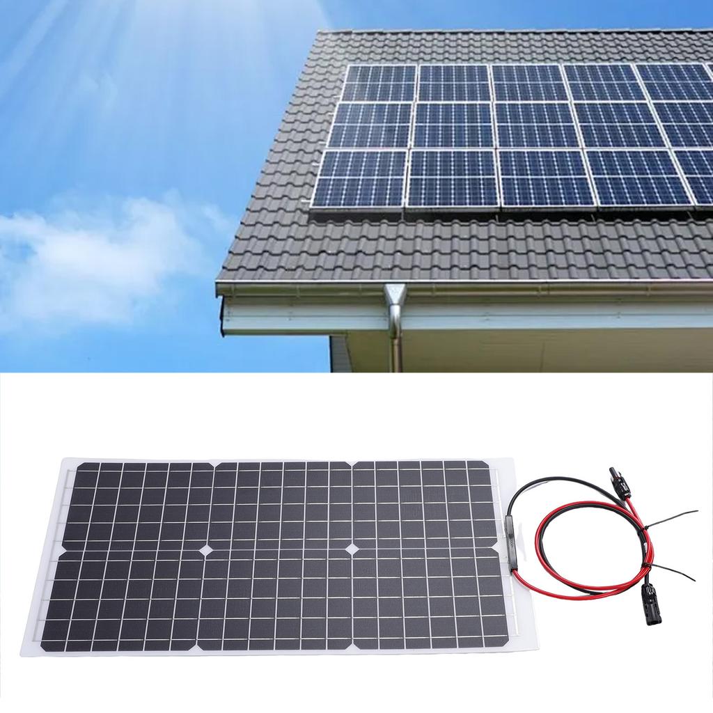 30W 18V Semi Flexible Solar Panels, High Efficiency Solar Cells for Marine Camping Ss