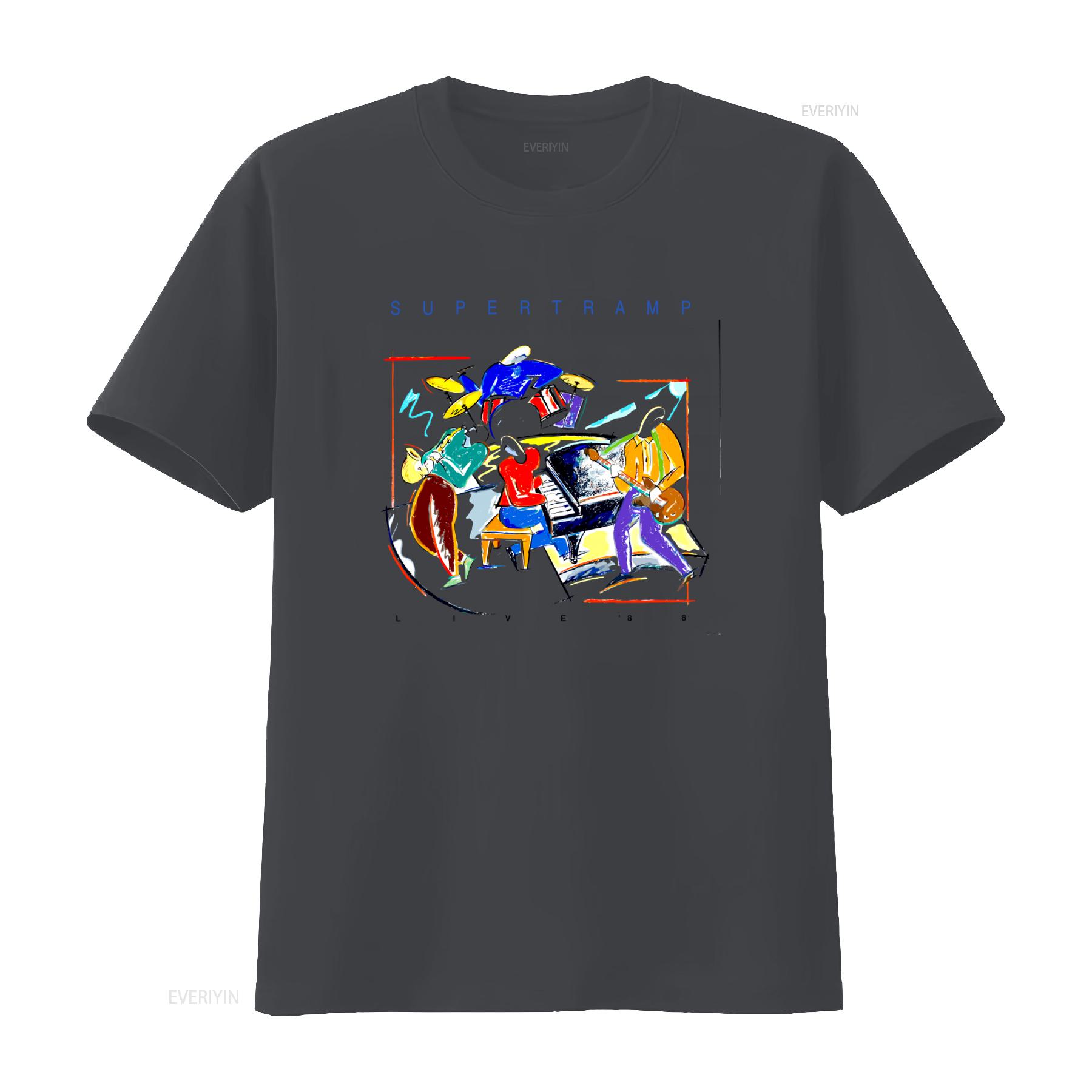 

Rock Concert Music Live 88 T Shirt Supertramp Roger Hodgson Vintage Band Musician Print vintage Washed Versatile streetwear 4XL
