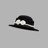 Französische Elegante Kamelie Perlen Baskenmütze Hepburn Stil Retro Elegant Gesicht Kleine Tochter Temperament Maler Zylinder