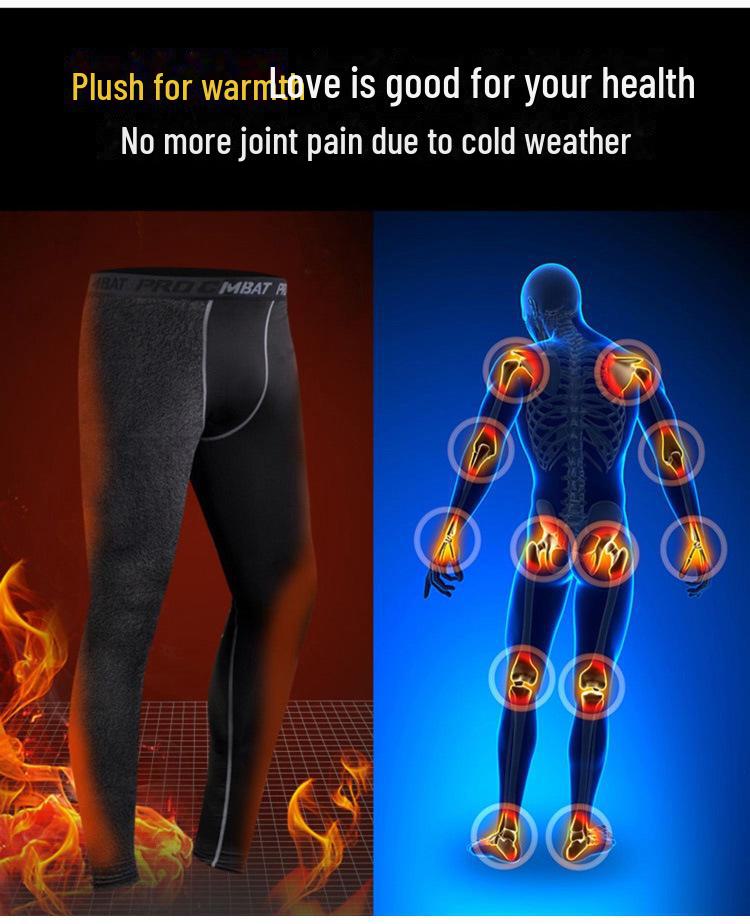 Men's Quick-Dry Sports Suit: Long-Sleeve Running & Basketball Tights with Fleece for Autumn/Winter.