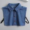 Fashion Front Tie White Fake Collar for Women Stand Detachable Collar Fake Girls Vintage Lace Ladies False Blouse Collar