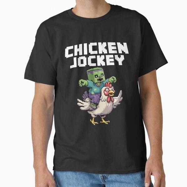 Chicken Jockey Pixel Funny Classic TShirt Made In UsaAus TShirt S2xl S
