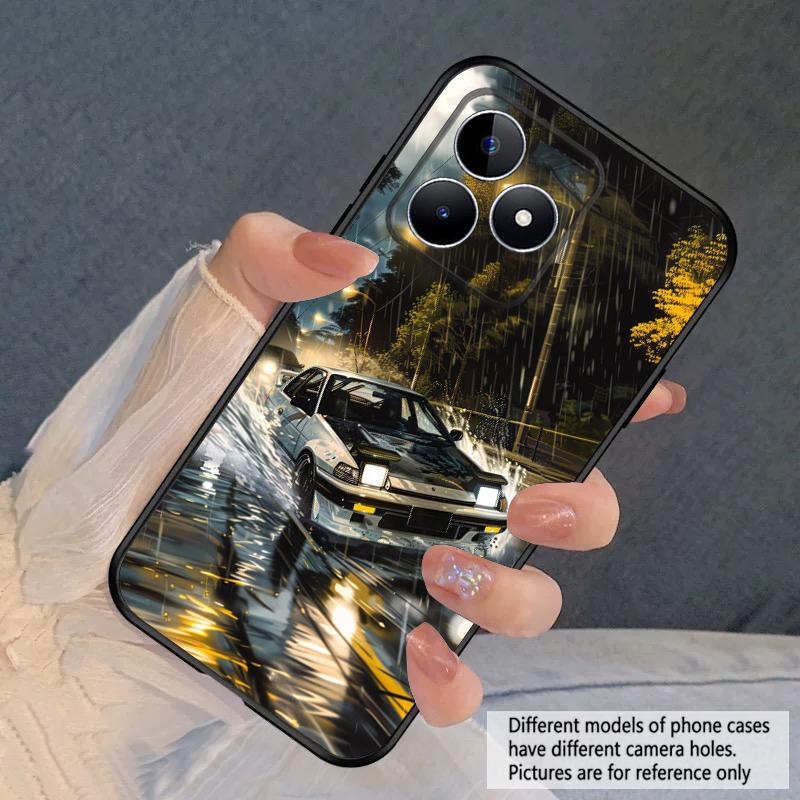 A car in the rain For Oppo Realme 11 12 12X 14 Pro Plus 8 C55 C63 65 67 75 51 53 GT 2 7 Neo 3 5 SE 7 50 silicone soft phone case