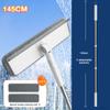 3-in-1-Teleskop-Fensterglasreiniger, Wischer, langer Griff, doppelseitige Bürste, Fenstermopp, Abzieher, Wischer, Haushaltsreinigungswerkzeug