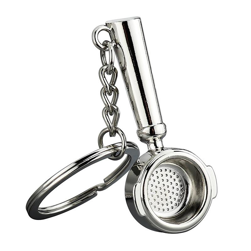 1PC Alloy Simulation Keyring Decoration Coffee Portafilter Pendant Gift Keychain Car Fashion Crafts Coffee Bag