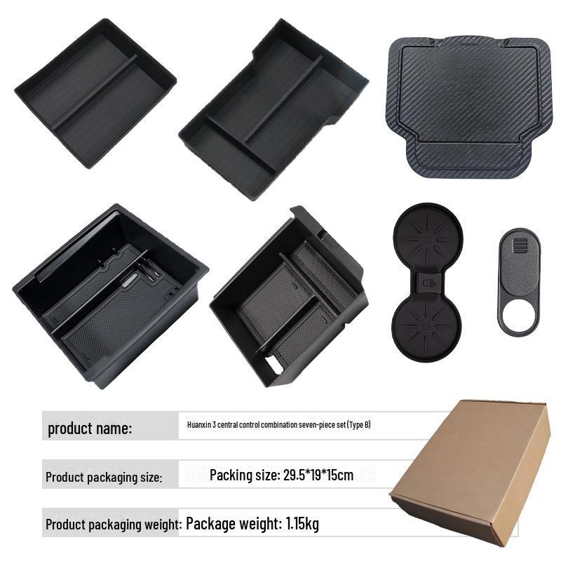 Flocking and cushion storage box for Tesla Model 3 center console/armrest. Ideal for organizing items inside your car.