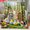 Easter Bunny Thin Flannel Blanket for Bedrooms,Living Rooms,Sofas Blankets,Lunch Breaks,Picnics,blankets Fluffy