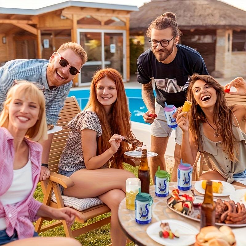 4PCS Reusable Soft Drink Can Lid, Four Colors, Can Be Used for Beverages, Juices and Soft Drinks, and Comes with a Straw