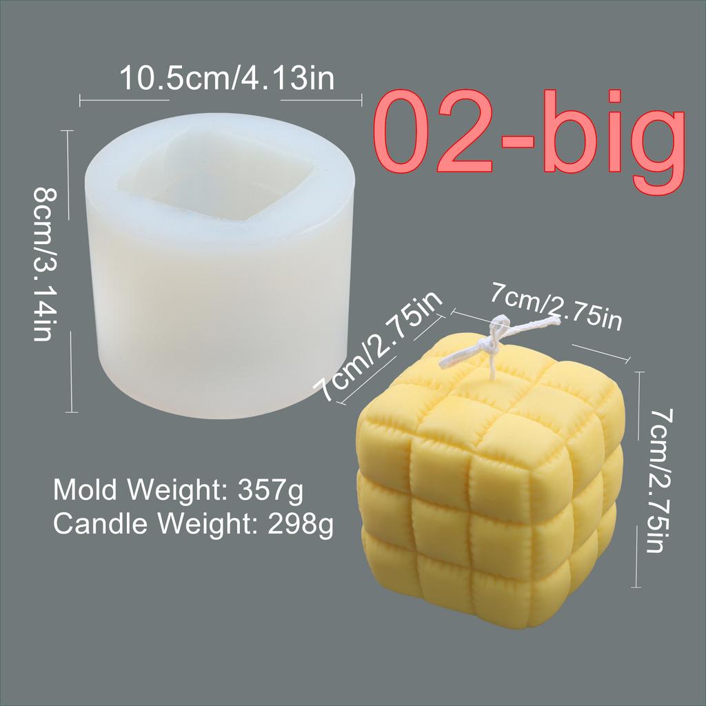 1PC Geometric Ball Cylindrical Candle Silicone Mold DIY woolen yarn bal Soft Bag Sofa Rubik's Cube Soap Resin Craft Cake Fondant