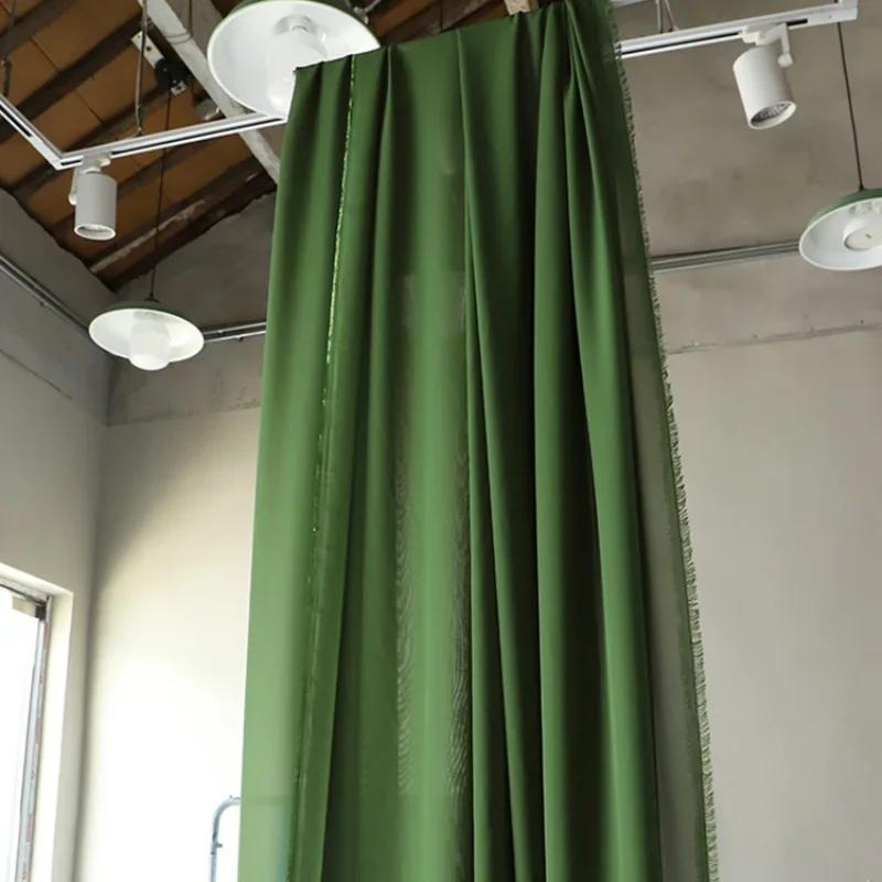 100x150cm Chiffon Fabric Clothing Wedding Decoration Avocado Green Sage Mint Yarn Layout Gauze DIY Home Deco Dress Material