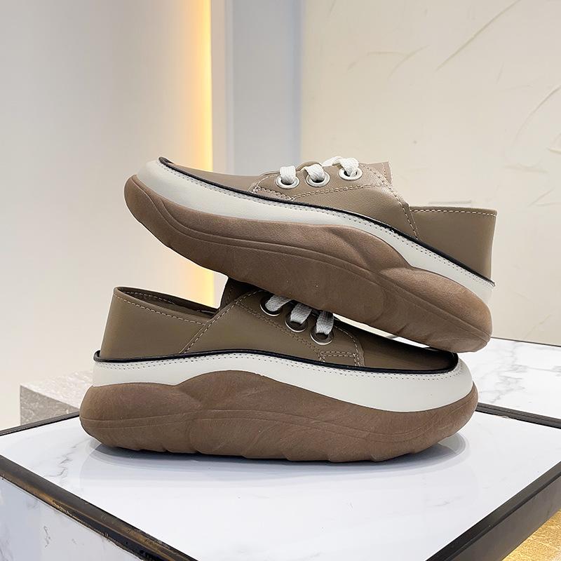 

Детские туфли с одной педалью, новинка осени 2025 года, женская обувь, универсальные маленькие белые туфли, повседневные мокасины с мягкой подошвой 35 белый