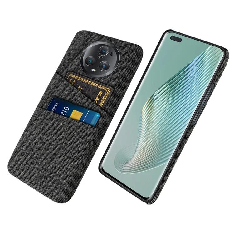 For Honor Magic5 Pro Phone Case Dual Card Slots Cloth Texture PC Phone Cover