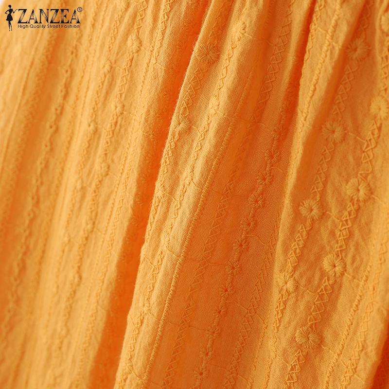 ZANZEA Women Summer Round Neck Sleeveless Casual Crochet Tank Tops