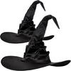 Creative Black Folds Wizard Hat Angled Witch Hat Popular Witch Costume Hallo