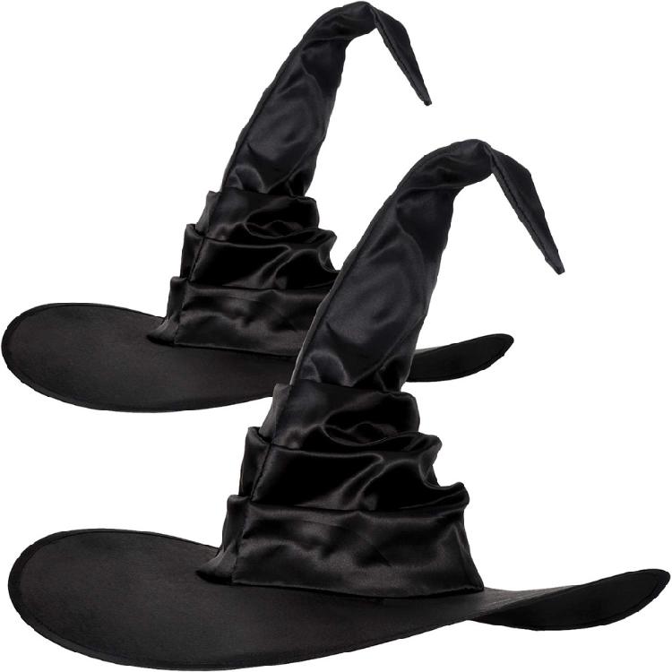 Creative Black Folds Wizard Hat Angled Witch Hat Popular Witch Costume Hallo