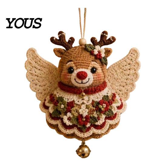 Easy Crochet Projects for Holidays Christmas Angel DIY Kit, Make Hanging Ornament, Festive Beginner Starter Kit Craft Adults Teens, Handmade