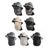 Men Sun Hat with Dual Power Supply Fan Wide Brim Sun Hat with Shawl Face Guard Fishing Hiking Gardening Hat