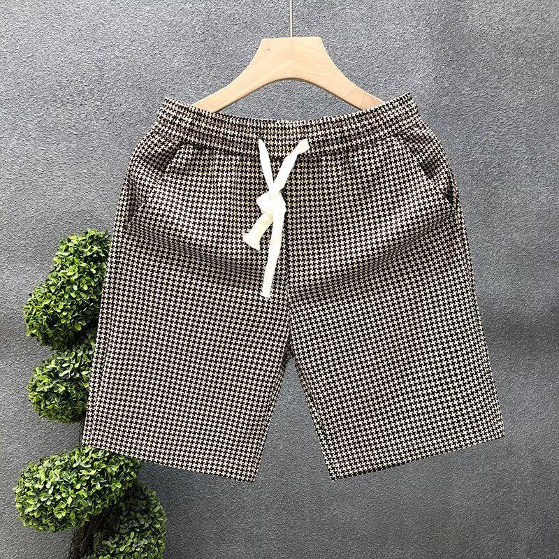 

Мужские повседневные летние шорты в корейском стиле в клетку - модный дизайн с пятью точками M кофейный