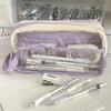 Transparent Visible Pencil Case Large Capacity Double Layer Splash Prevention Pen Pouch School Exam Stationery Bag