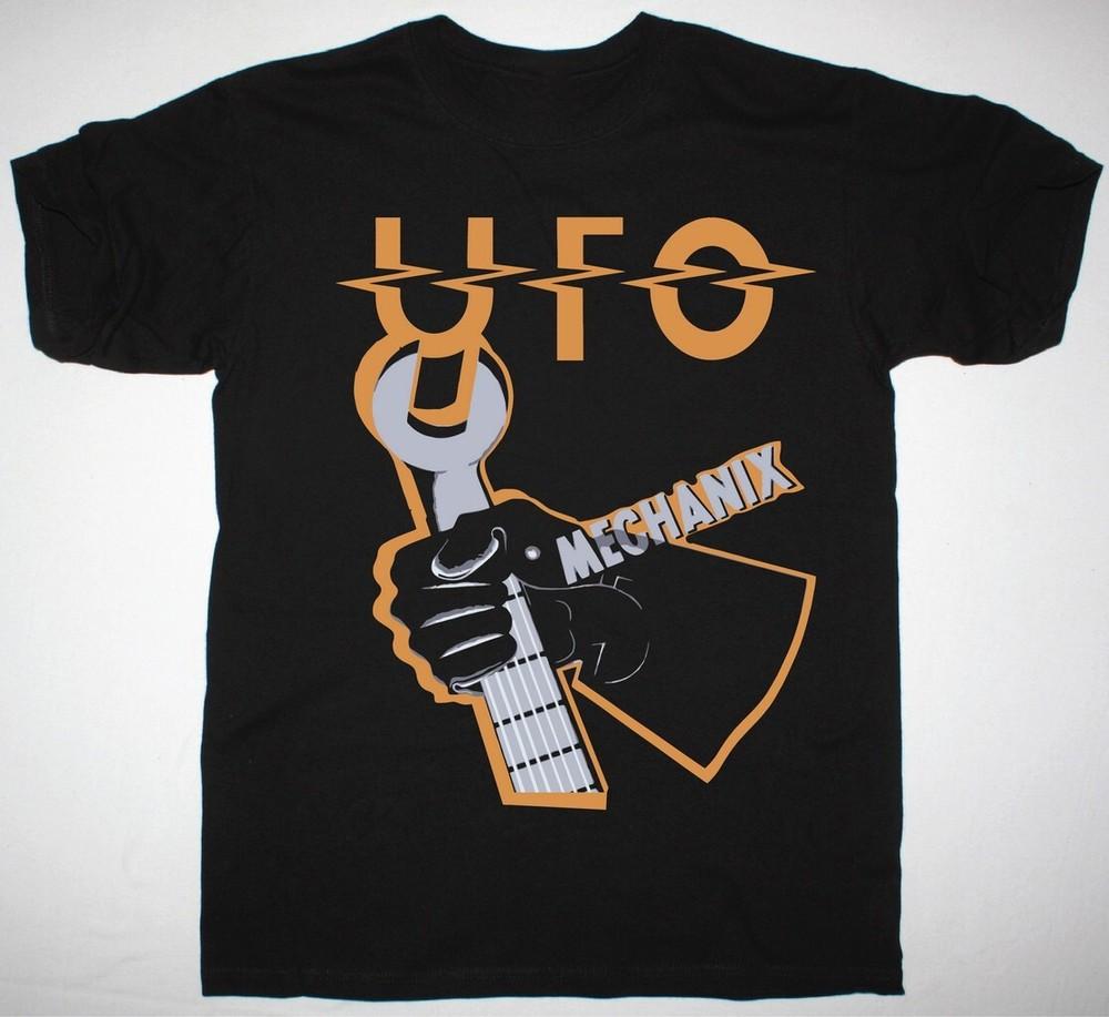 Vintage UFO band Mechanix Men T-shirt Black Short Sleeve All Sizes S-4XL AG1524 Unisex T-Shirt S