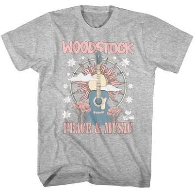Woodstock Gitarre und Sonne Musik T-Shirt