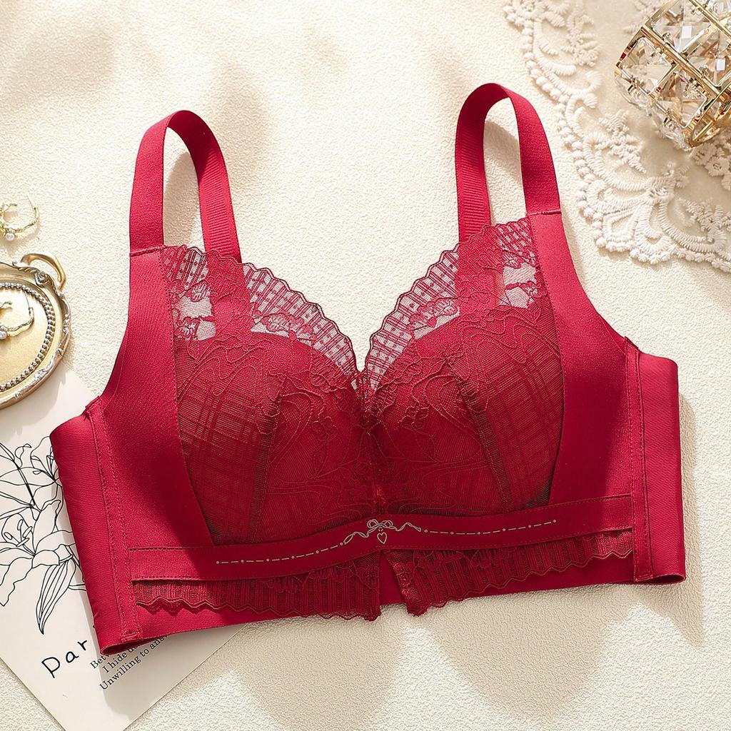 New Lace Lift Upper Support Without Steel Ring, Breast Adjustment Bra Cover Gathers Thin Cup