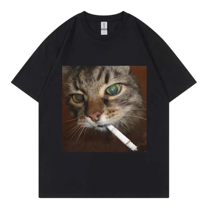 Cool Cat Fashion Casual Short Sleeve Streetwear Apparel Unisex Harajuku Y2K Fashion Casual Loose Cotton Summer New TShirt