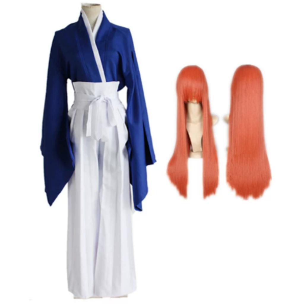 Halloween Anime Rurouni Men Himura Kenshin Kimono Costume or Wig
