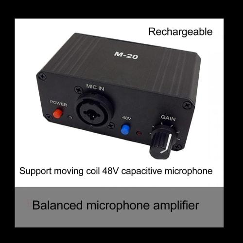 High-Gain Microphone Preamp with 48V Phantom Power, 27dB XLR Output, and 6.5mm Single-Ended Input with 22dB Gain, for Dynamic and Condenser Microphone