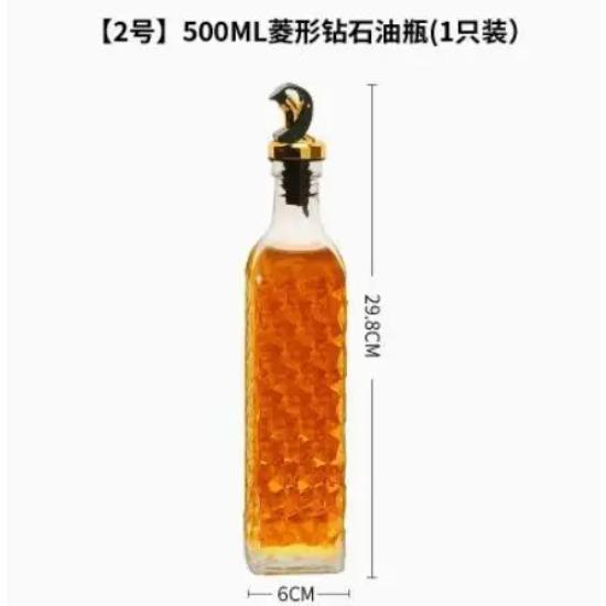 Transparente Olivenölflasche aus Glas, auslaufsicher, für Küchengewürze, Sojasauce, Essigpresse, Menage-Grillflasche, 500 ml